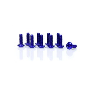 Paarpreis M5x15 ALU Verkleidungs-Schrauben für Scheibe blau eloxiert