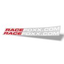 RACEFOXX.COM Decal Sheet, set of 2, red/white