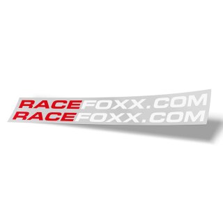 RACEFOXX.COM Aufkleber, 2er Set, rot/weiß, 500 mm