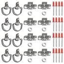 D-Ring 1/4 Turn Fasteners, 17 mm, Stainless Steel,...