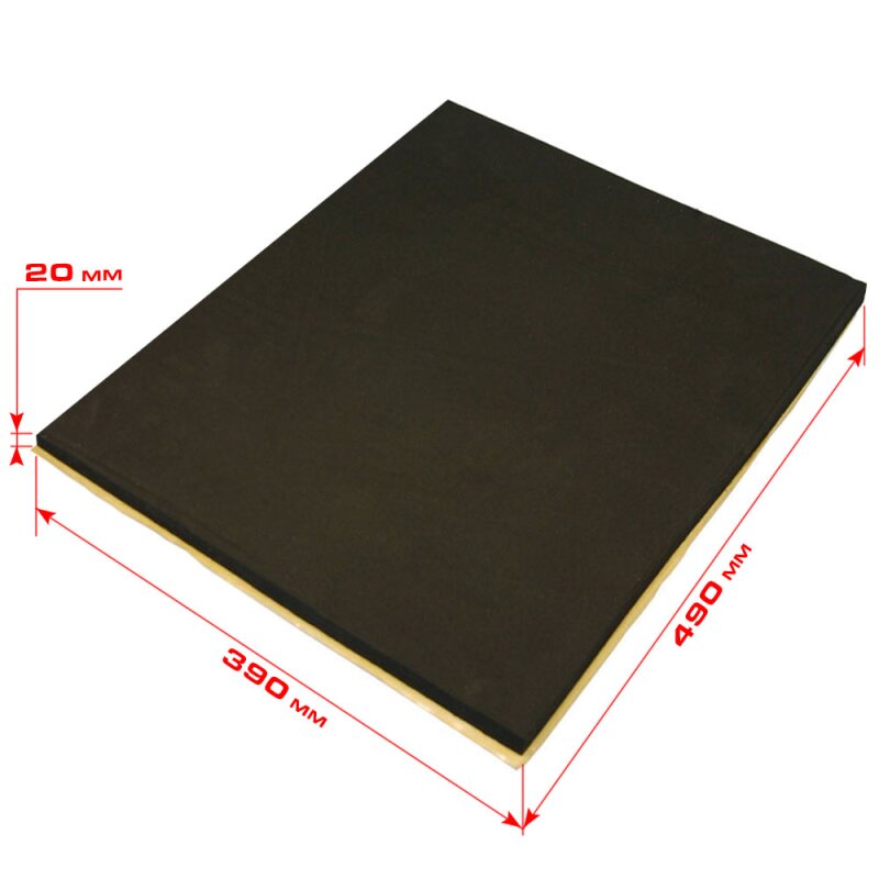 Seatpad, sponge rubber, self-adhesive, 20 mm, 390 x 490 mm, € 32,90