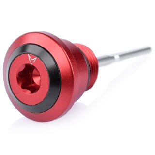 Oilcap with Dipstick for Vespa 300, Aluminium CNC, red