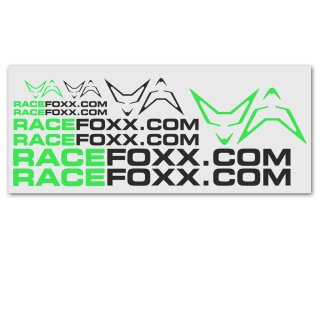 RACEFOXX Aufkleberbogen, neongrün/schwarz