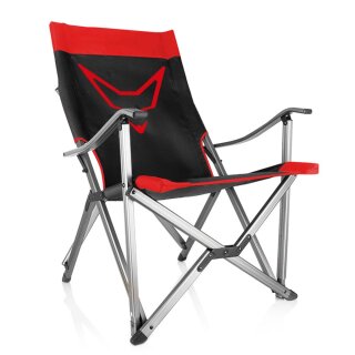 Outdoor Stuhl, schwarz/rot, großes Logo, ohne Aufdruck