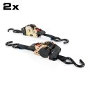 Tie-Down Belts, automatic roll-up and ratchet, 2 pcs