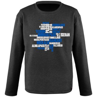 Alpenfuxx Sweatshirt, grey, print blue/white, unisex, size L