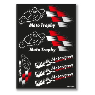 Klassik Motorsport Aufkleberbogen, schwarz