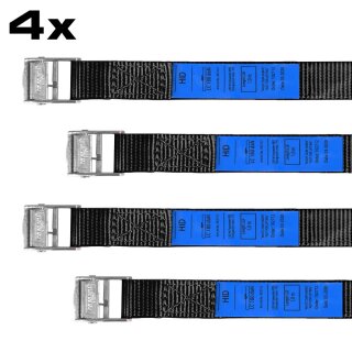 Tie-Down Belts, 100 cm long, Set of 4, Black