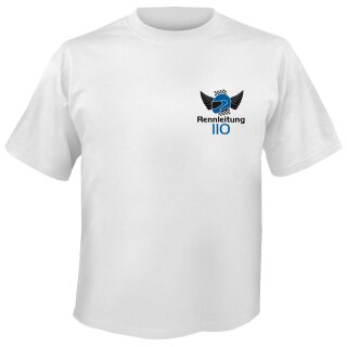 Rennleitung 110 U-Neck T-Shirt MEN, weiß, kleines Logo