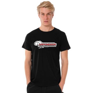 Hafeneger U-Neck T-Shirt MEN, black, classic logo, size L