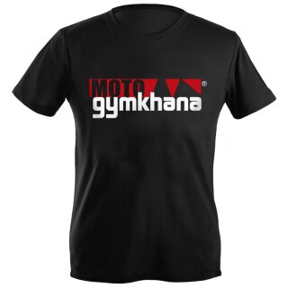 MOTO gymkhana U-Neck T-Shirt MEN, schwarz, großes Logo, Größe L