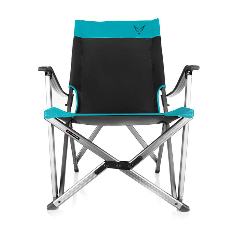 Outdoor Stuhl, schwarz/türkis, individueller Aufdruck möglich