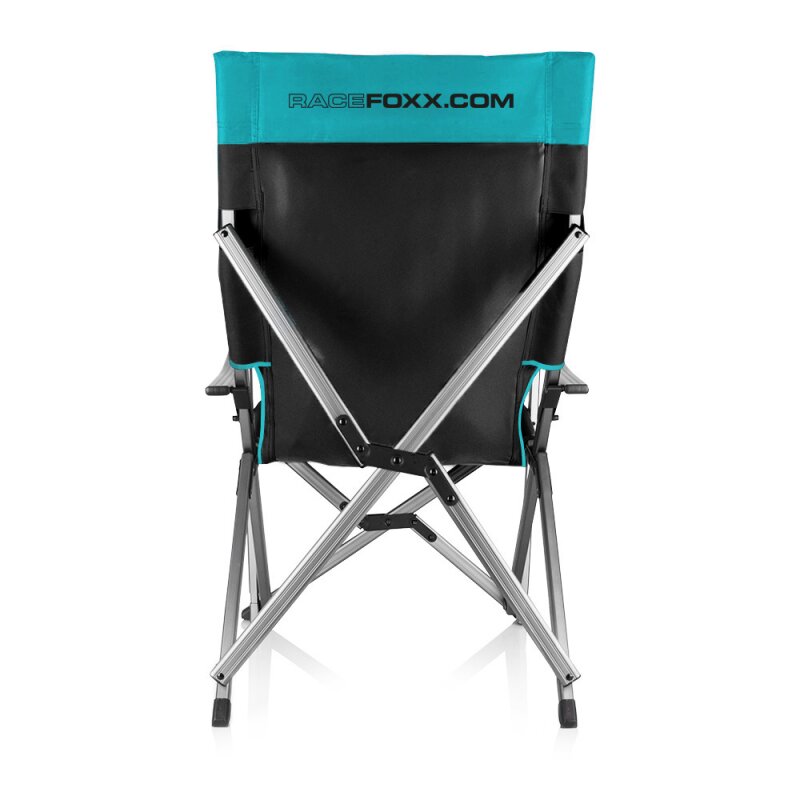 Outdoor Stuhl, schwarz/türkis, individueller Aufdruck möglich