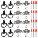 1/4 Turn Fasteners, 14 mm black, set of 8 with rivets