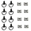 1/4 Turn Fasteners, 14 mm black, set of 8 with clips