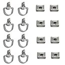 1/4 Turn Fasteners, 14 mm silver, set of 8 with clips