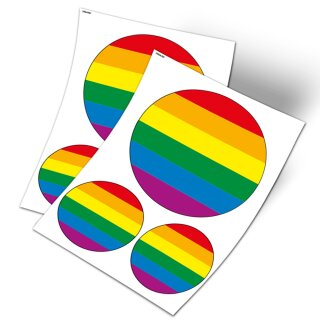Aufkleber 2er Set für Vespa, Regenbogen Flagge