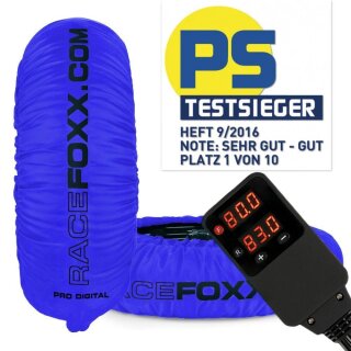 PRO DIGITAL up to 99°C SUPERBIKE Tire Warmers, blue, pers. imprint available!