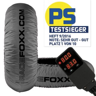 PRO DIGITAL up to 99°C SUPERBIKE Tire Warmers, grey, pers. imprint available!