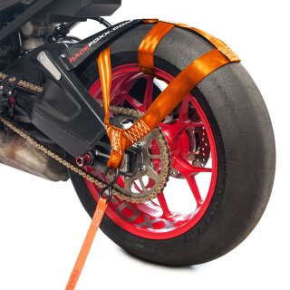 Rear Wheel Tie-Down Belt, orange