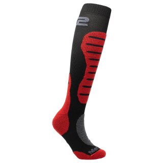 SIXS Socken lang MOT2 MERINOS black-red