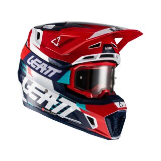 Leatt Helm inkl. Brille 7.5 V22 Graphic red-blue-weiss