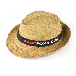 RACEFOXX Sommerhut, schwarzes Band, rot weißes Racefoxx Logo