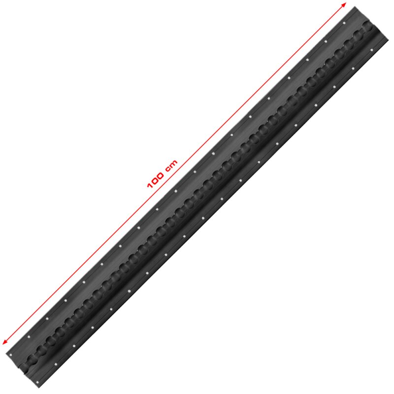 Airlineschiene Vierkantprofil 28 mm schmal schwarz eloxiert Länge 1 m