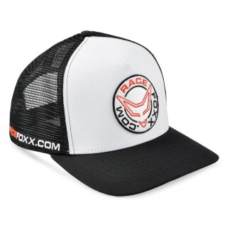 RACEFOXX Trucker Cap, Schwarz/Weiß, weißes Logo