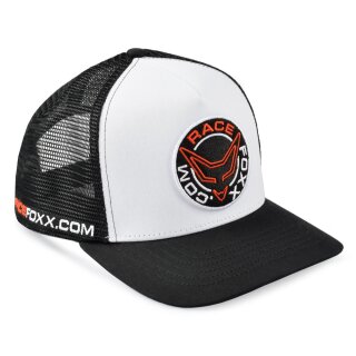 RACEFOXX Trucker Cap, Schwarz/Weiß, schwarzes Logo