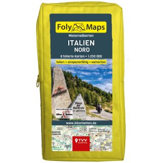 FolyMaps Motorradkarten Italien Nord - Set mit 8 Karten 1:250 000