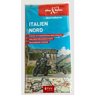 BikerBetten Motorradkarten Italien Nord - Set mit 6 Papierkarten 1:250 000