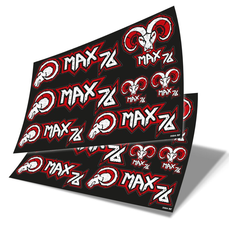 MAX 76 Aufkleber, schwarz - 2 Bogen, € 9,90