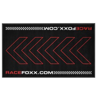 RACEFOXX Motorradteppich mit Nitrilrückseite "Rot/Schwarz"