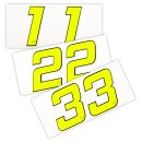 Race Number Sticker, set of 2, neon yellow, 1 mm foam...