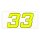 Race Number Sticker, set of 2, neon yellow, 1 mm foam material