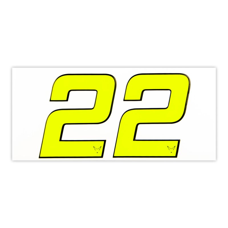 race number sticker set of 2, neon yellow, 1mm foam ...