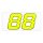 Race Number Sticker, set of 2, neon yellow, 1 mm foam material, # 8