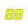 Race Number Sticker, set of 2, neon yellow, 1 mm foam material, # 9
