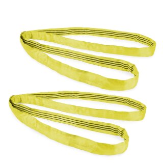 Tie-Down Loop Belts, 1000 mm, 2 pcs set, yellow