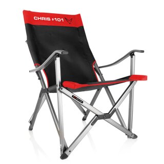 Outdoor Chair Black Red Printing, Red Folding Outdoor Chairs