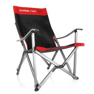 Outdoor Chair, black/red, with imprint