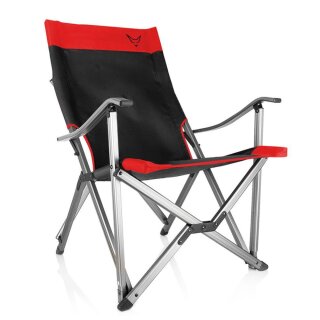 Outdoor Stuhl, schwarz/rot, kleines Logo, ohne Aufdruck