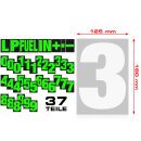 Zahlen für Pitboard, Boxentafel, Infotafel, klein, neon grün