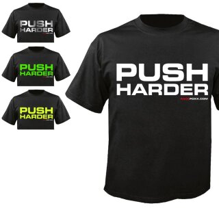 RACEFOXX U-Neck T-Shirt MEN, black, "Push harder"