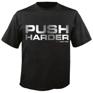 RACEFOXX U-Neck T-Shirt MEN, schwarz, Push harder