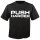 RACEFOXX U-Neck T-Shirt MEN, black, "Push harder", white, size L