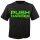 RACEFOXX U-Neck T-Shirt MEN, black, "Push harder", neon green, size L