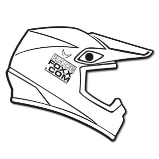 Aufkleber MX Helm, 2 Stück, weiß
