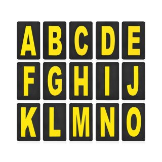 Buchstaben Set für Pitboard, Boxentafel, Infotafel, klein, neongelb